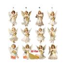 Pingentes De Anjo De Natal Vintage Em Madeira, 12 Peças, Ornamentos Artificiais De Madeira Para