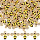 Pingentes de esmalte Bee Charms Junkin, 100 peças para fabricação de joias