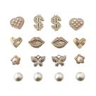 Pingentes De Luxo Dourados Com Imitação De Diamante Para Meninas, 16 Peças, Para Crocs, Sandálias,