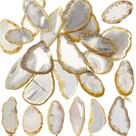 Pingentes de pedra polida Agate Slices Hicarer, 16 peças, cinza