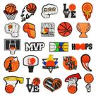 Pingentes De PVC Com Tema De Basquete (24 Peças) Para Crocs, Sandálias Bubble Slides Presente De