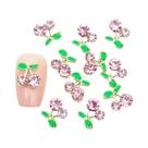 Pingentes De Unhas Com Strass De Cristal Transparente Rosa Vermelho, 20 Peças, 10mm, Acessórios De