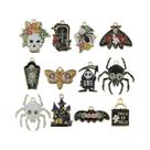 Pingentes Góticos De Halloween Com Caveira, Traça, Lápide E Aranha, 10-12 Peças, Berloques De Liga