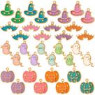 Pingentes Hicarer Halloween DIY Alloy Charms 68 unidades Pumpkin Ghost