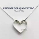 Pingentes Prata 925 Coração/CoraçãoVazado/Lua Vazado Envio Rápido