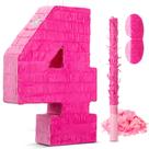 Pinhata Lzuhoa Número 4 Rosa 41 x 30 x 8 cm Kit de Aniversário