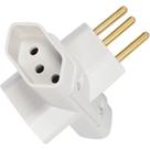 Pino 3 Saidas 2 Polos+Terra Ilumi ''T'' Branco 12270Pct - Kit C/10