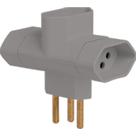 Pino 3 Saidas 2 Polos+Terra Ilumi ''T'' Cinza 12250 - Kit C/10 Pino 3 Saidas 2 Polos+Terra Ilumi ''T'' Cinza 12250 - Kit C/10