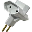 Pino 3 Saidas Ilumi 2 Polos 10A.Cinza - 1213Pct - Kit C/10 Pecas
