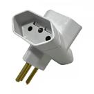 Pino 3 Saidas Ilumi Tipo''T'' 2 Polos+Terra 10A. Cinza - 12250Pct ./ Kit Com 10 Peças
