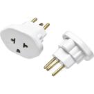 Pino Adaptador Flp Universal 10A. 2 Polos+Terra Branco - Kit C/10 Pecas Pino Adaptador Flp Universal 10A. 2 Polos+Terra Branco - Kit C/10 Pecas