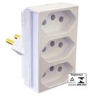 Pino Adaptador Três Saídas Monobloco 2p+t 20a 250v Br - Ilumi Pino Adaptador Três Saídas Monobloco 2p+t 20a 250v Br - Ilumi