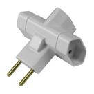 Pino Bipolar 3 Saídas tipo "T" 10A 250V~ Cinza Ilumi - 1213