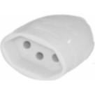 Pino Femea 2 Polos+Terra Daneva 20A Branco Dn1612 - Kit C/12