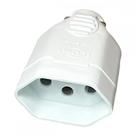 Pino Femea Ilumi 2 Polos+Terra 10A. Branco Prensa Cabo - 1433Pct ./ Kit Com 10 Peças