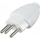 Pino Macho Daneva 2 Polos+Terra 20A. Branco 1616 - Kit C/12 Pecas
