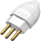 Pino Macho Flp 2 Polos+Terra 20A. Branco - Kit C/10 Pecas Pino Macho Flp 2 Polos+Terra 20A. Branco - Kit C/10 Pecas
