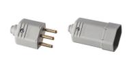 Pino plug macho + femea 2p+t ou 2p 10a cinza margirius