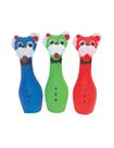 Pinos de Boliche Brinquedo Borracha para Pet 03 Pçs