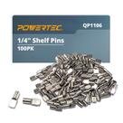 Pinos de prateleira POWERTEC QP1106 100 peças niquelados 6 mm