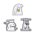 Pins De Esmalte E Broches De Metal Com Personagens Tristes E a Frase 'No Tengo Autocontrol',