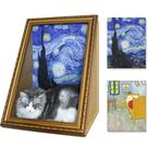 Pintura a óleo de dupla face Cat House RAKKIHORU com arranhador