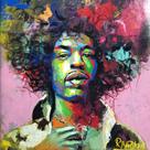 Pintura acrílica sobre tela ,Quadro decorativo , Jimi Hendrix