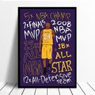 Pintura artística de parede Kobe Bryant Tela de basquete 40x60cm Pintura artística de parede Kobe Bryant Tela de basquete 40x60cm