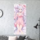 Pintura de parede Re Zero Rem Ram Anime 30x75cm Tecido