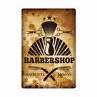 Pintura em ferro, decoração de parede de metal, barbearia, estilo vintage