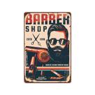 Pintura em ferro, decoração de parede, placa de lata, barbearia, design vintage