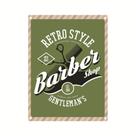 Pintura em ferro, decoração de parede, placa de metal, barbearia retrô