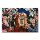 Pintura em ferro Retro Jukebox Dancers Decoração de parede 20x30cm