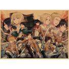 Pintura em pôster Attack on Titan Vintage Anime Art