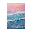Pintura Em Tela De Pessoas Minúsculas Nadando No Oceano, Arte De Parede Moderna Minimalista Para