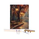 Pintura Por Números De Paisagem De Árvore De Outono DIY Pintura Digital Cenário Com Luminária De Rua Pintura Por Números De Paisagem De Árvore De Outono DIY Pintura Digital Cenário Com Luminária De Rua