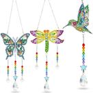 Pintura Suncatcher Wind Chime Jetec Libélula, Borboleta, Beija-flor
