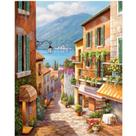 Pintura Terapêutica - Kit Pintura Em Números - Paisagens kit completo tela numerada, 3 pincéis e tintas.