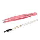 Pinza de Punta Sesgada Completa y Cepillo Tea Rose de Tweezerman