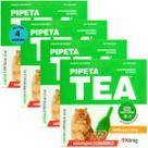 Pipeta Tea 1,0 ml Antiparasitário Contra Pulgas Para Gatos de 4,1 até 8 Kg Com 3 unid Kit Com 4 Cxs