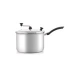 Pipoqueira De Aluminio Polido Tampa De Vidro 20cm 4L Nacional