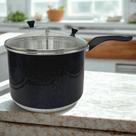 Pipoqueira N20 Preto Liso Alumínio com Tampa de Vidro 4 Litros Pipoqueira N20 Preto Liso Alumínio com Tampa de Vidro 4 Litros