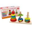 Piramide de madeira educativo didatico monta e desmonta colors 22,5x11,5x7cm - SPIDER