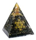 Pirâmide de Orgone Amazing Gemstone Organite Metatron Cube 105 mm