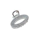 Piranha Pequena Oval de Metal Prateado com Strass