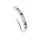 Pircing de Prata 925 cravejado com zircônias coloridas