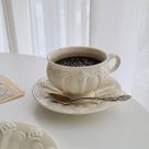 Pires de chá de café conjunto de xícara e pires de cerâmica retro de luxo xícara europeia requintado conjunto de chá da tarde