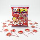 Pirulito Coração Flopito Morango Florestal Pacote 500g Com 50 Unidades