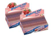 Pirulito Mastigável Yogurte 100 Morango C/ 50u - 2 Caixas