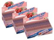 Pirulito Mastigável Yogurte 100 Morango C/ 50u - 3 Caixas